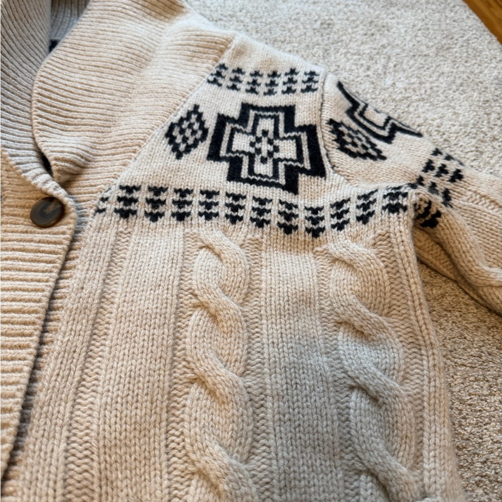 Iconic Pendleton Harding Lambswool Cable Cardigan… - image 10